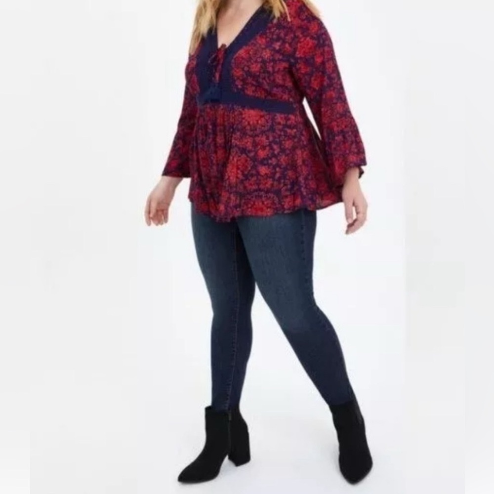 Torrid Boho style blouse SZ 0 - Picture 9 of 9